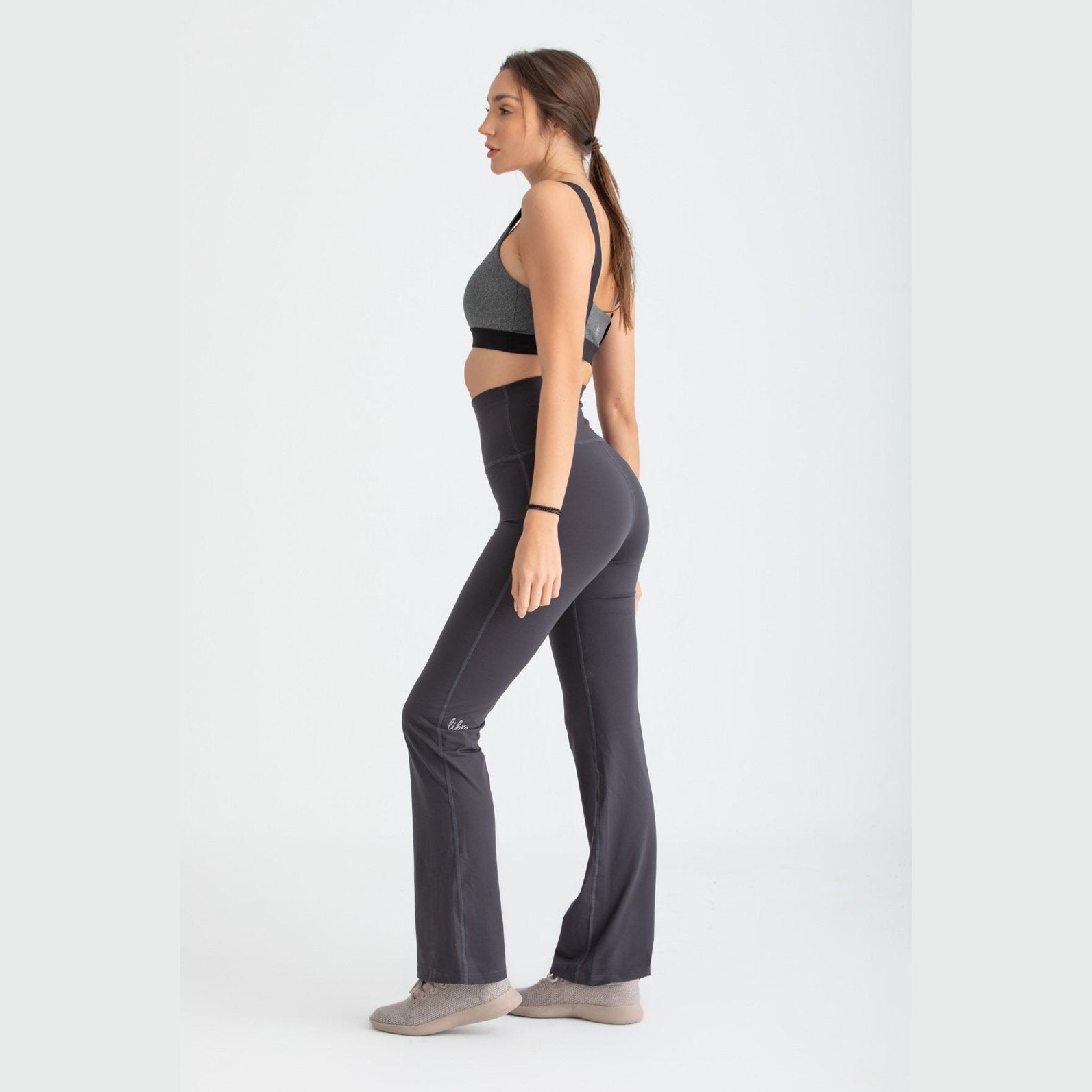 Charcoal Flared Leggings - Sporty Pro