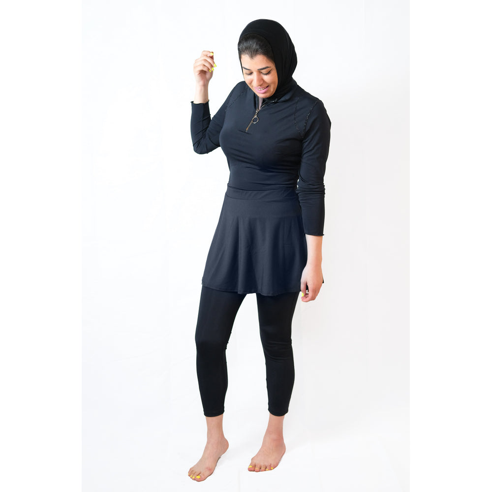Aqua Belle Black Jumpsuit Swimsuit - Sporty Pro