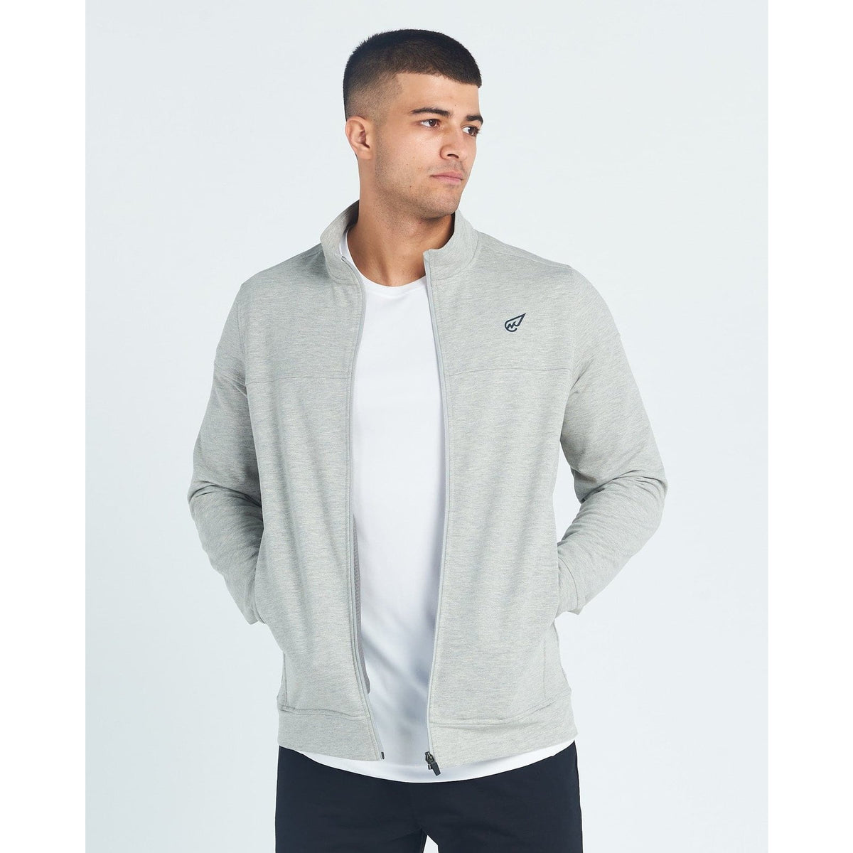 Milton Track Top in Light Grey - Sporty Pro