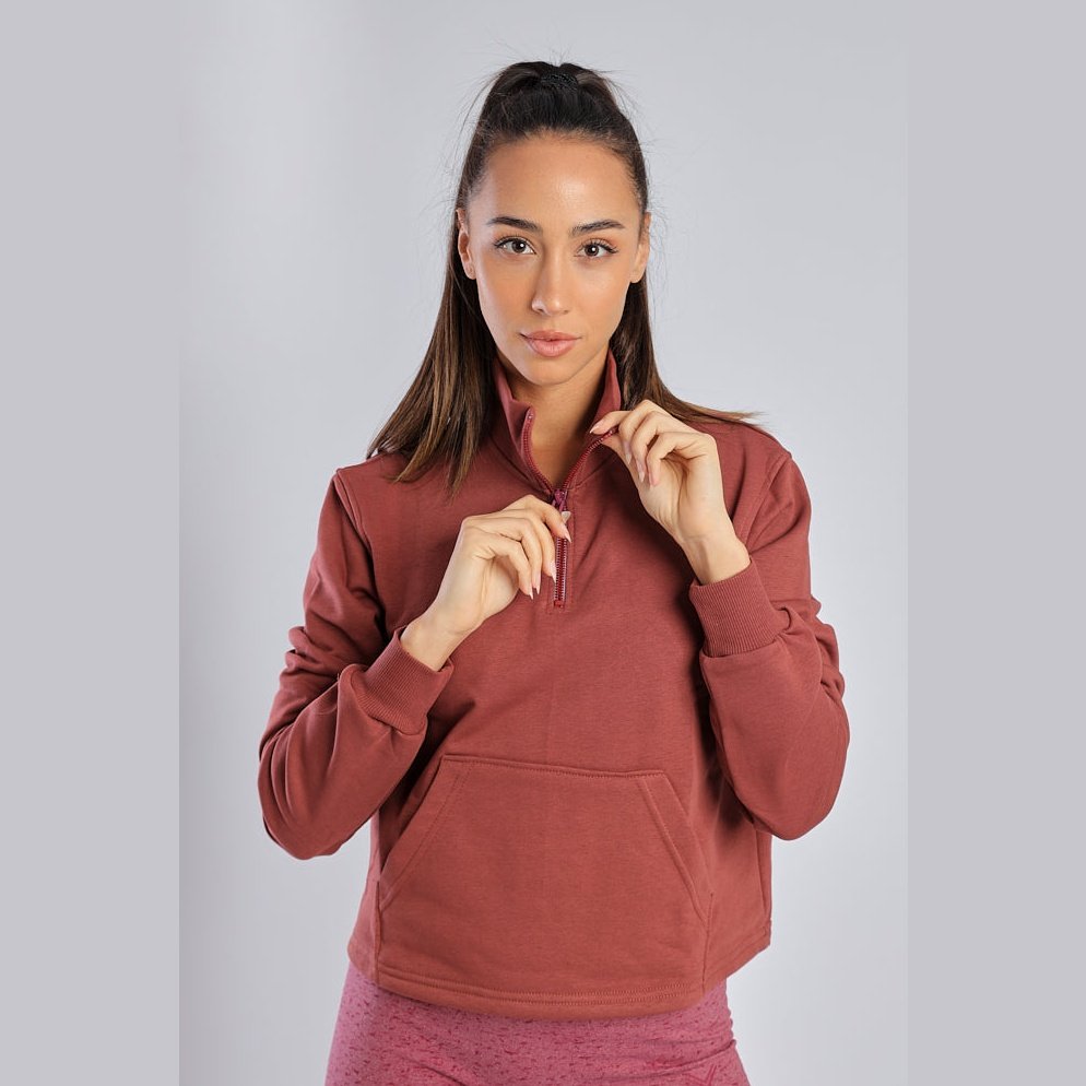 Cropped Burgundy Sweatshirt