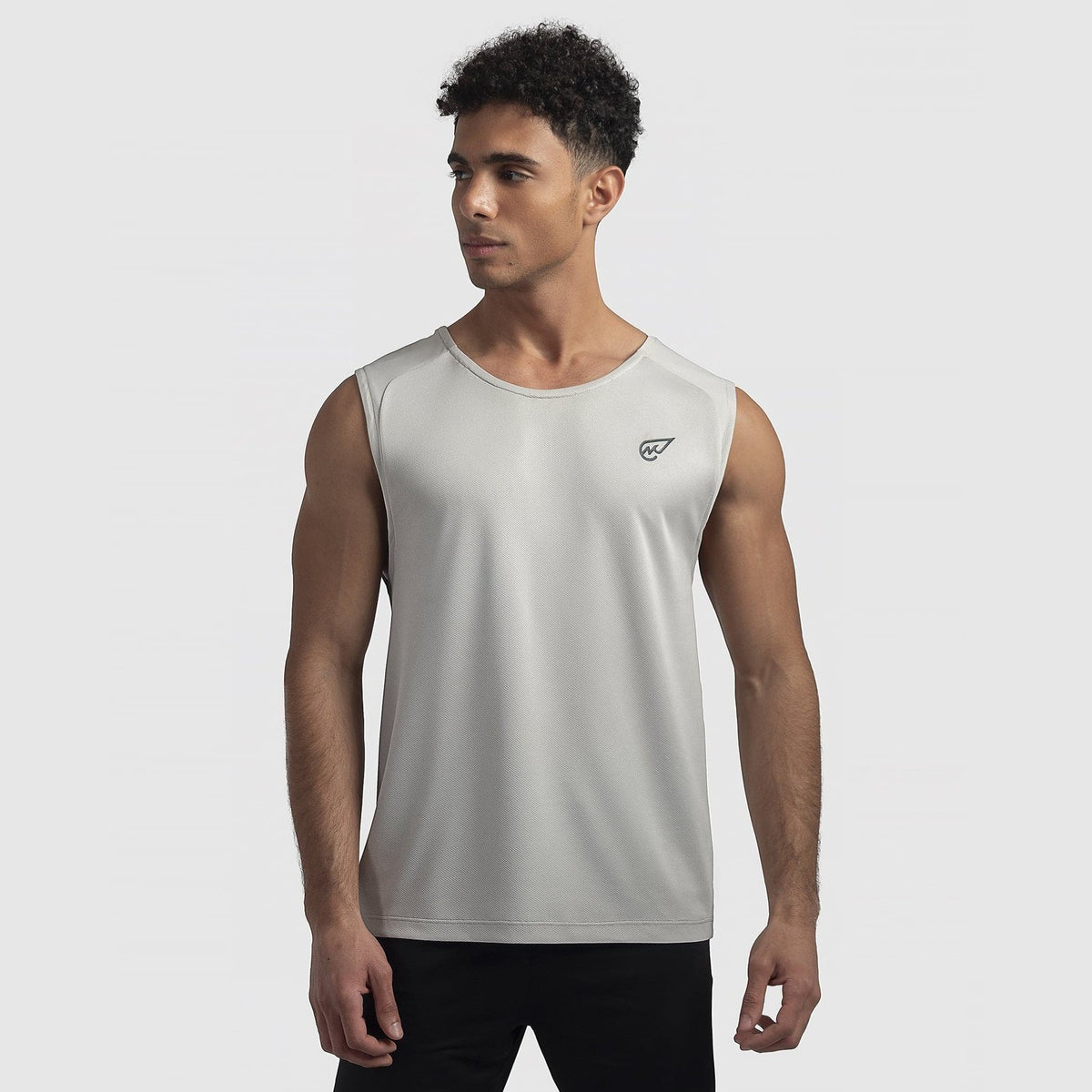 Sleeveless Basic Crew in Gray Violet - Sporty Pro