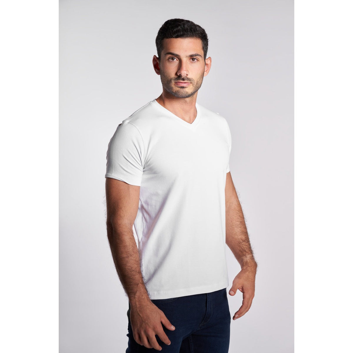 T-Shirt Basic V-Neck - White