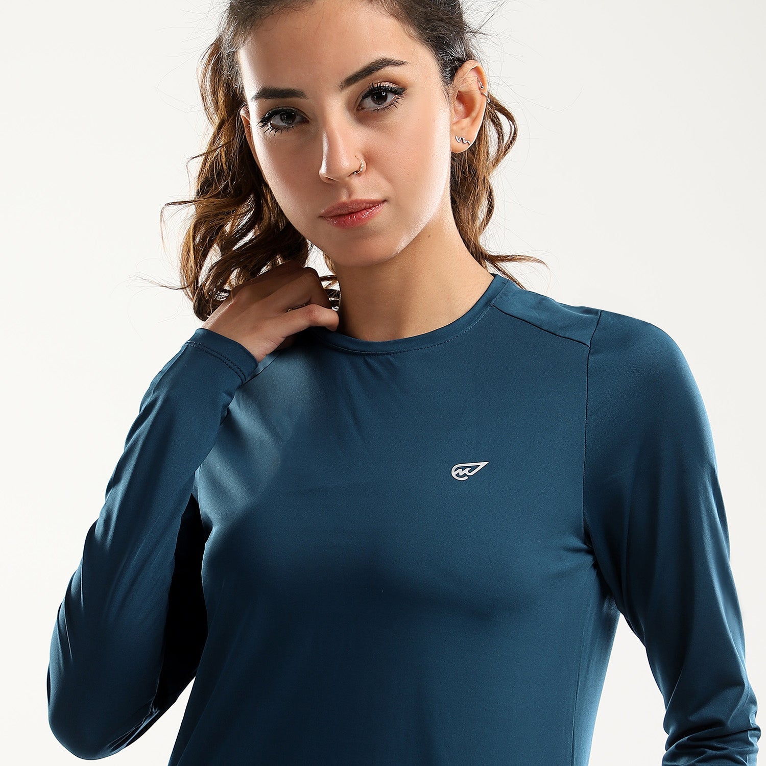 Basic Long Sleeve Top in Teal - Sporty Pro