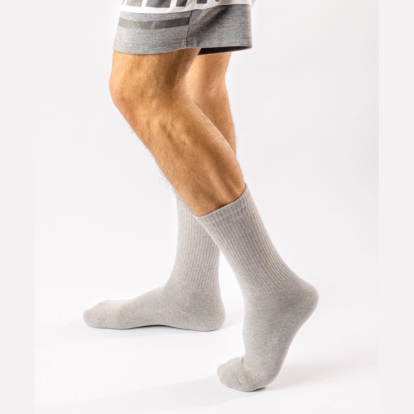 Black & Grey Mid Cut Crew Socks 2 Pack - Sporty Pro