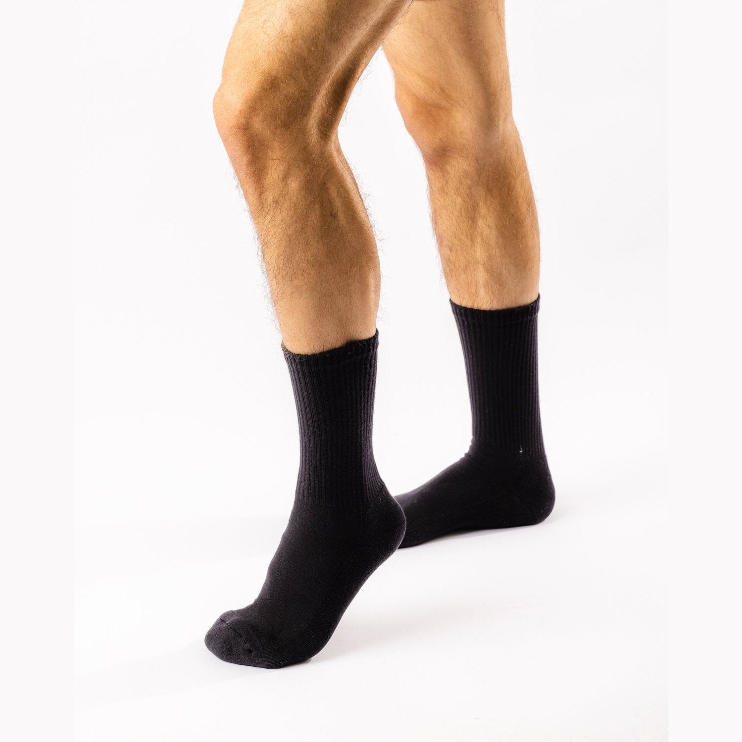 Black & Grey Mid Cut Crew Socks 2 Pack - Sporty Pro