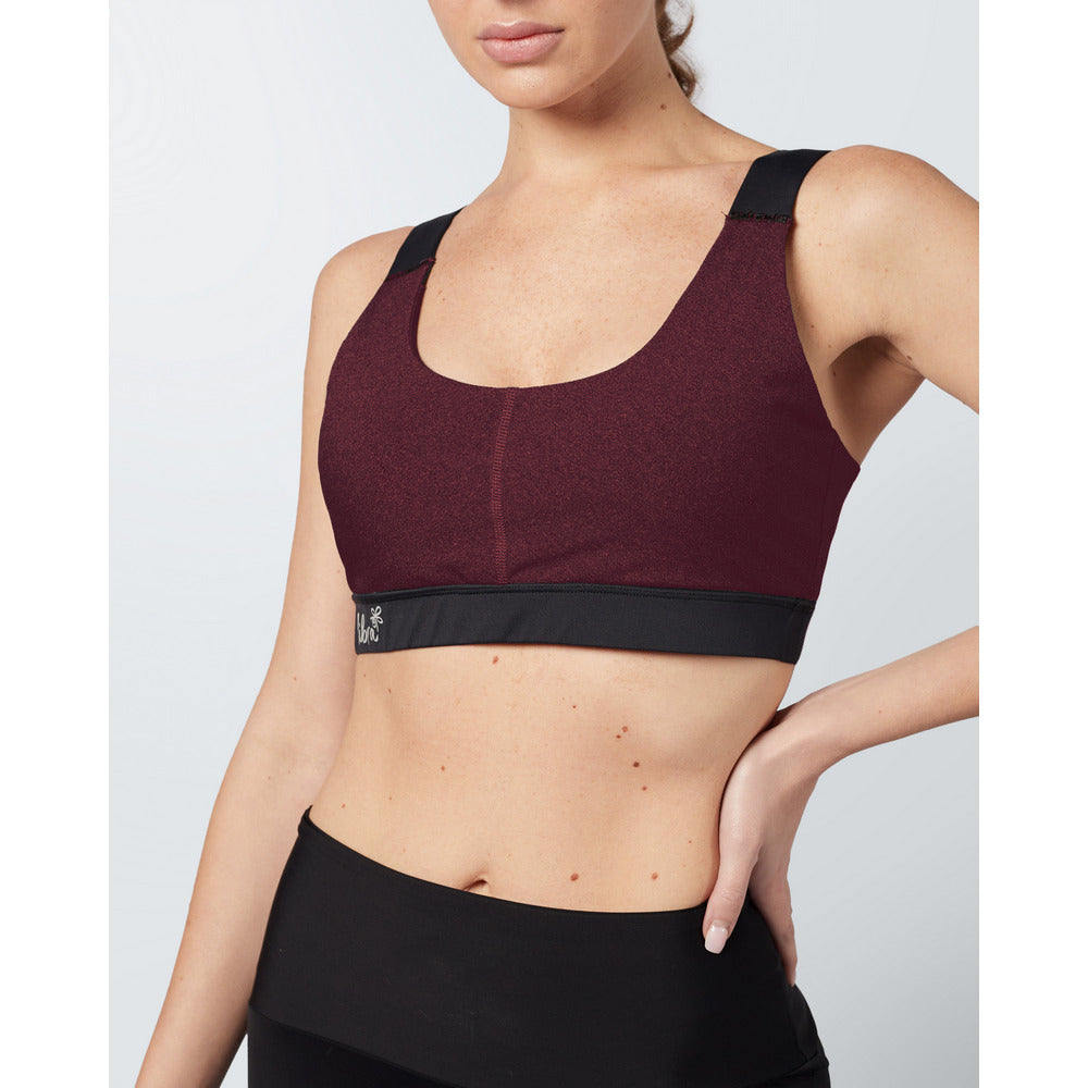 Heather Sports Bra -Maroon Red - Sporty Pro