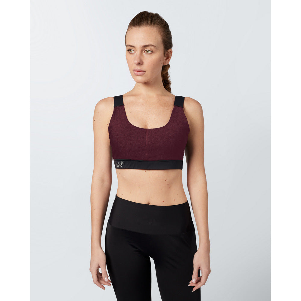 Heather Sports Bra -Maroon Red - Sporty Pro