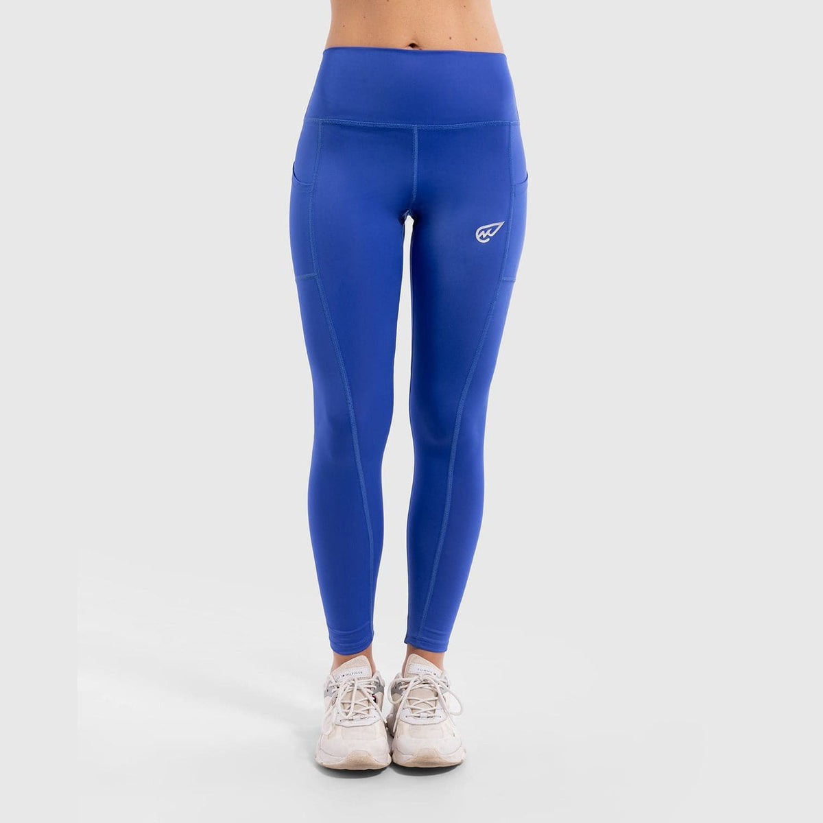 Solid Mid Rise Legging in Blue - Sporty Pro