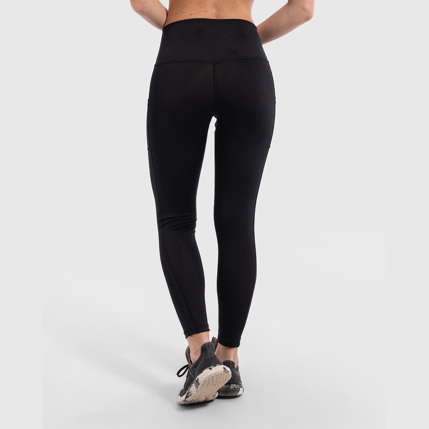 Solid Mid Rise Legging in Black - Sporty Pro