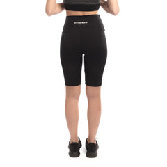 High Rise Cycling Short In Black - Sporty Pro