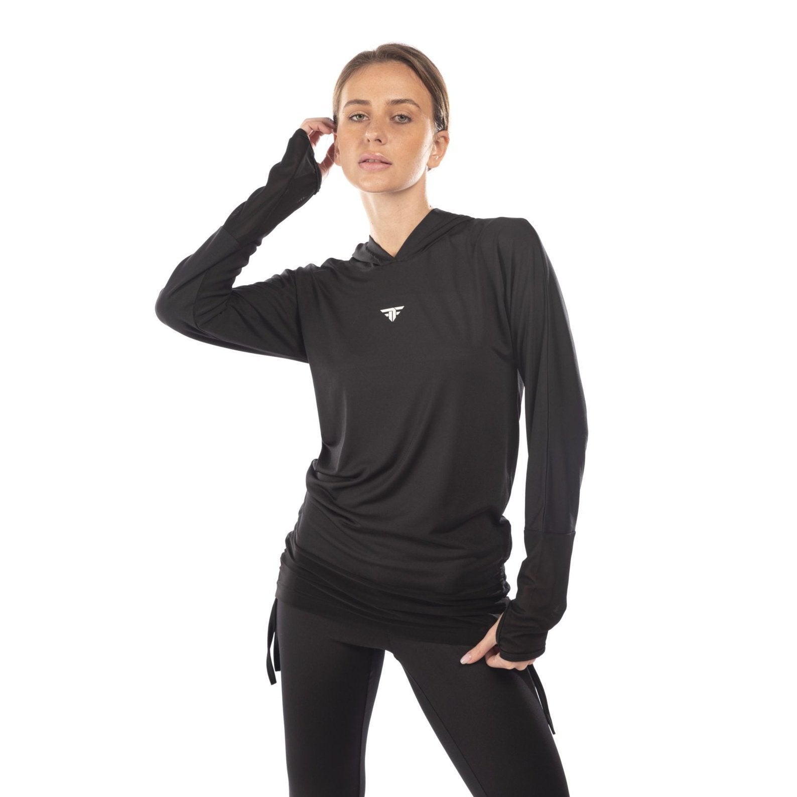 Long Sleeve Mesh Sweatshirt In Black - Sporty Pro