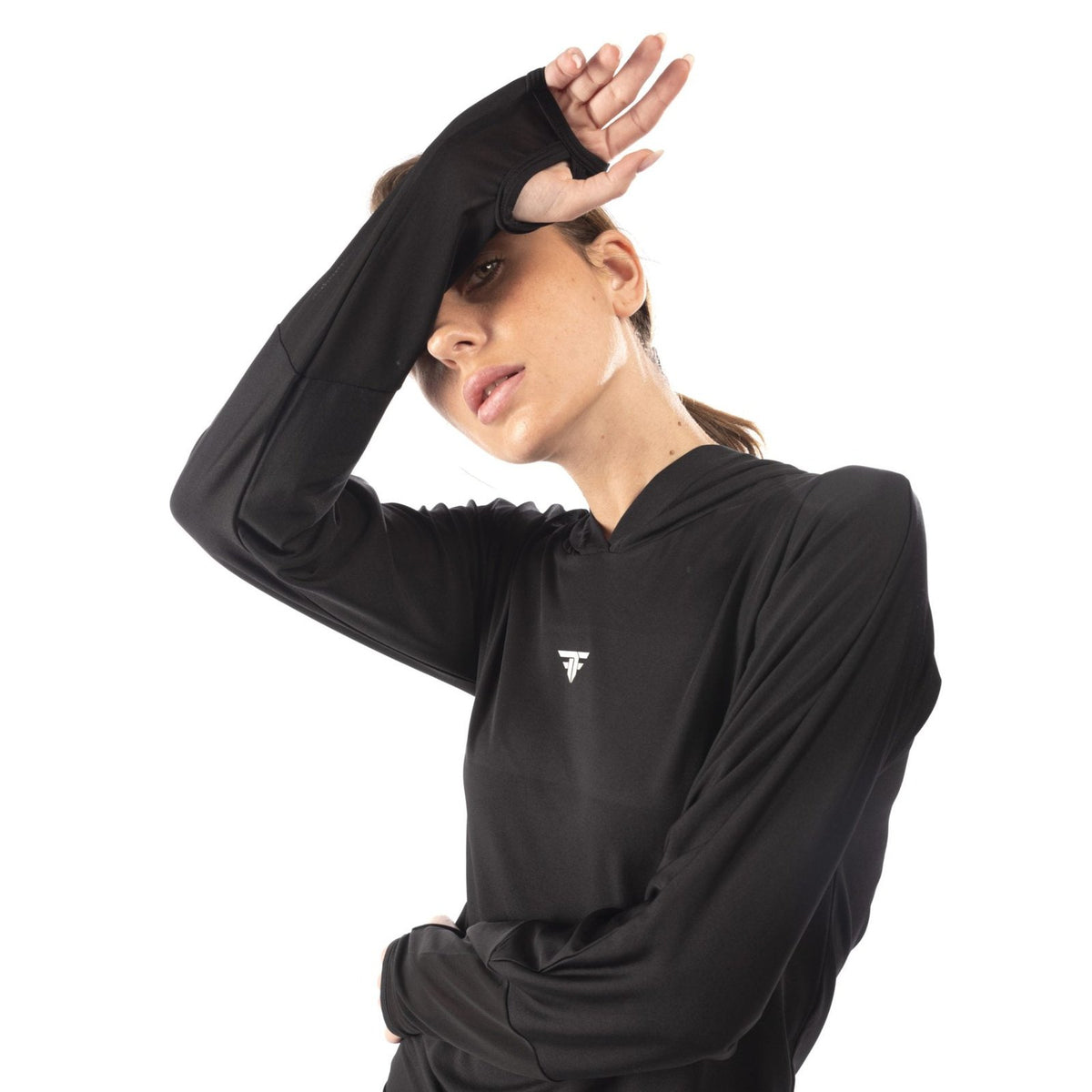 Long Sleeve Mesh Sweatshirt In Black - Sporty Pro