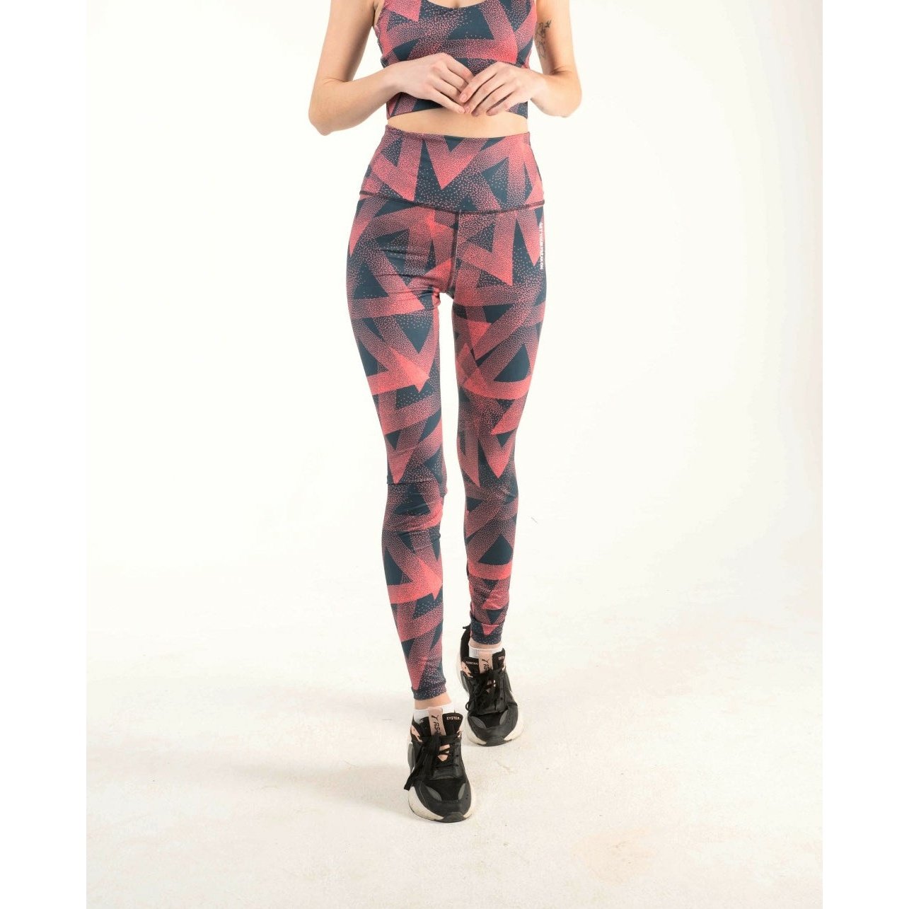 High Waisted Red Printed Legging - Sporty Pro
