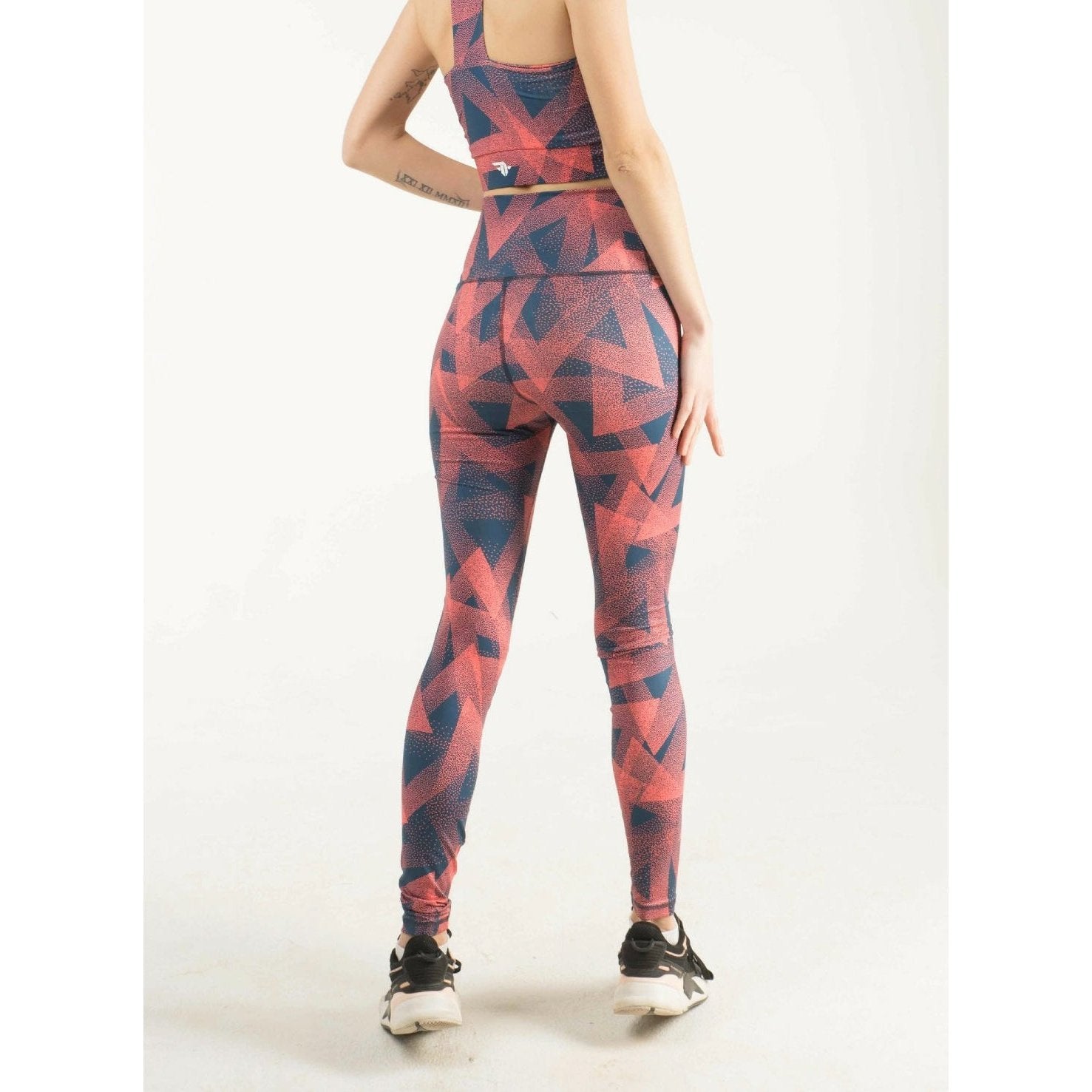 High Waisted Red Printed Legging - Sporty Pro