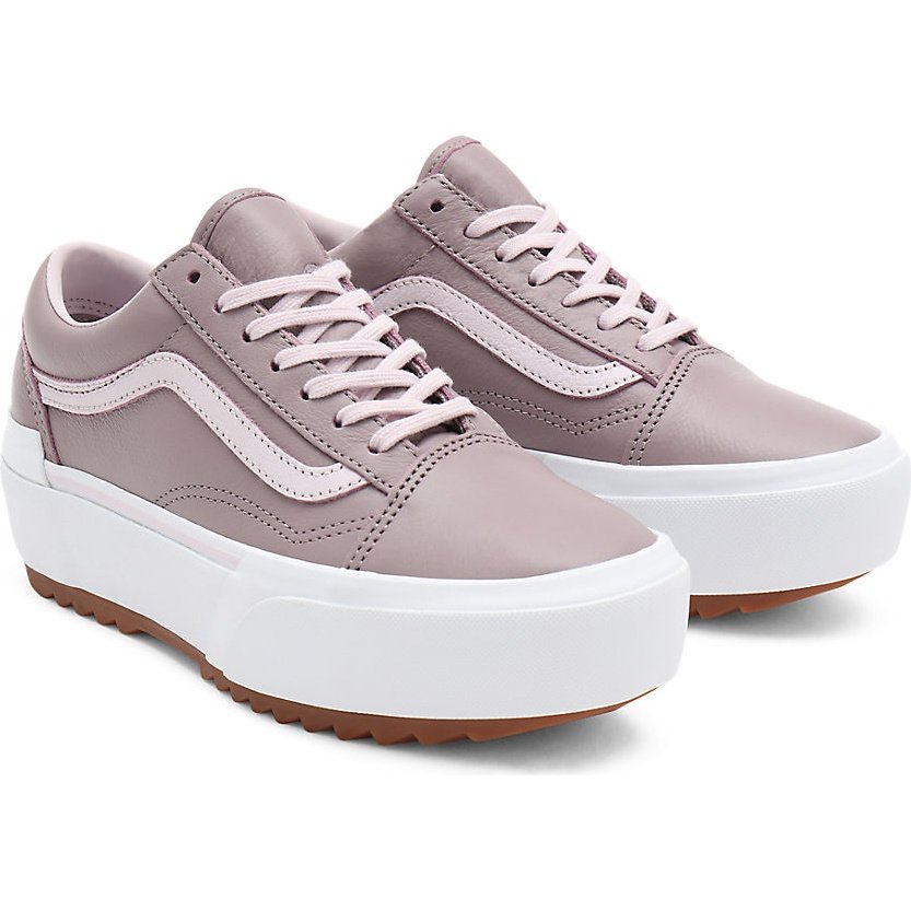 Vans Tumbled Leather Old Skool Stacked Shoes
