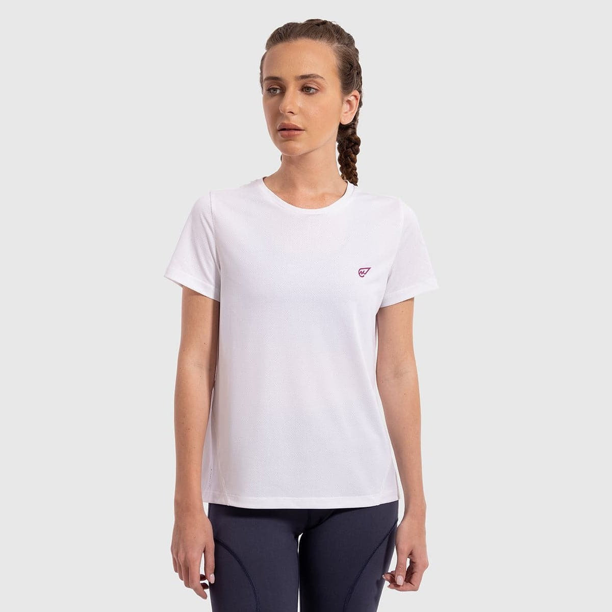 Solid Color Training Crew in White - Sporty Pro