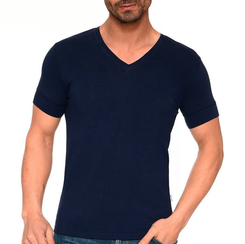 T-Shirt Basic V-Neck - Navy