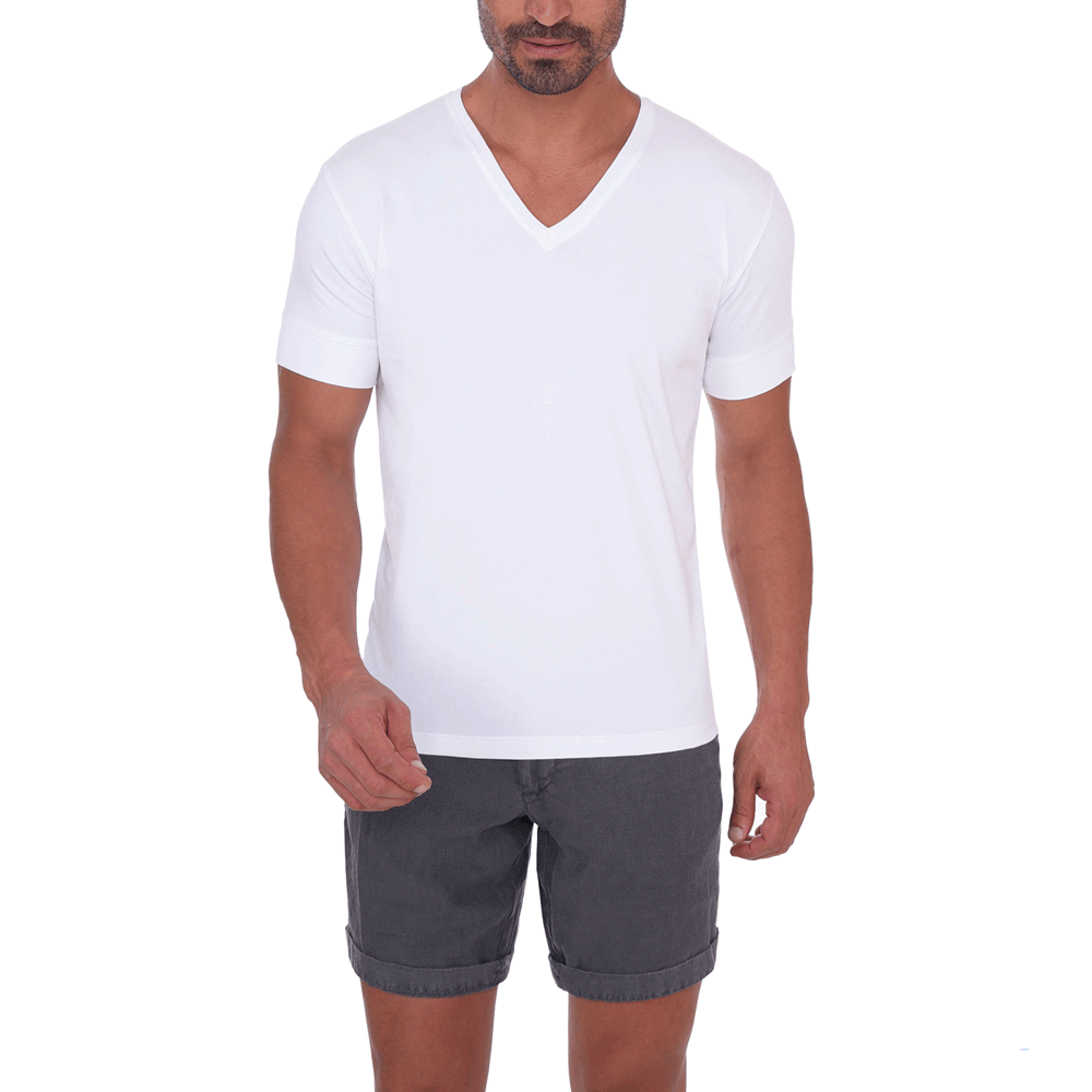 T-Shirt Basic V-Neck - White