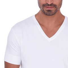 T-Shirt Basic V-Neck - White