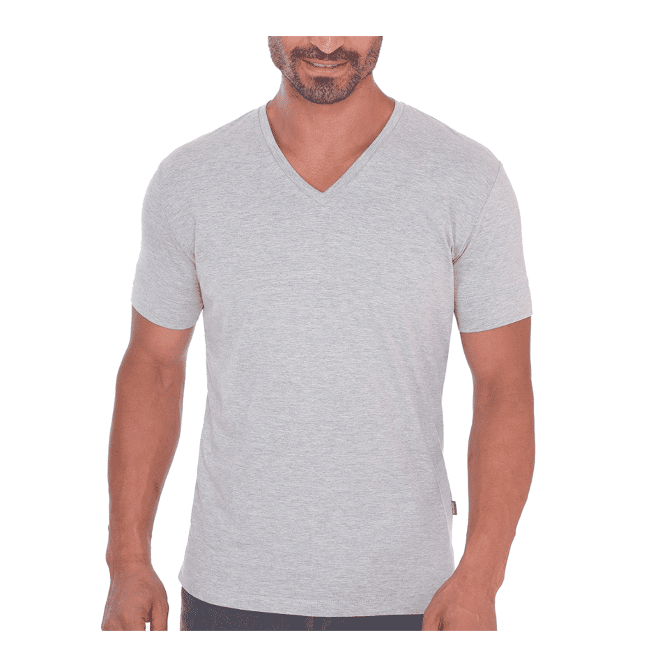 T-Shirt Basic V-Neck - Greychanee