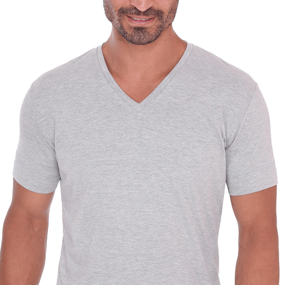 T-Shirt Basic V-Neck - Greychanee